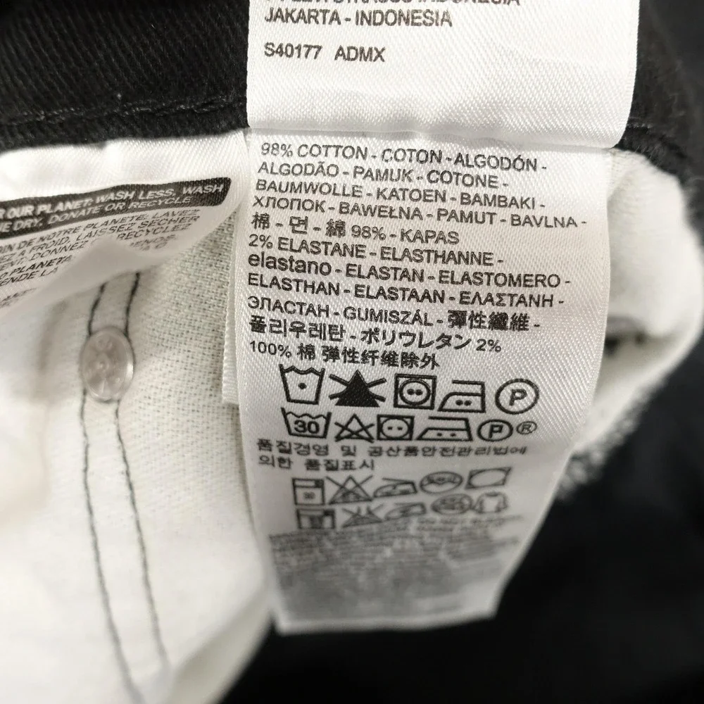 Levis 541 Jeans Mens 36x32 Black Athletic Taper Stretch Denim Pants